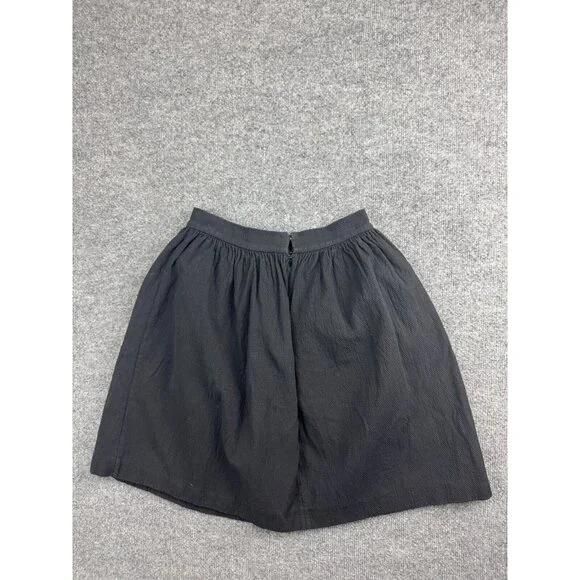 Carven Skirt Women's 36 Black Flared Cotton Blend Zip Back Pockets - Picture 4 of 7